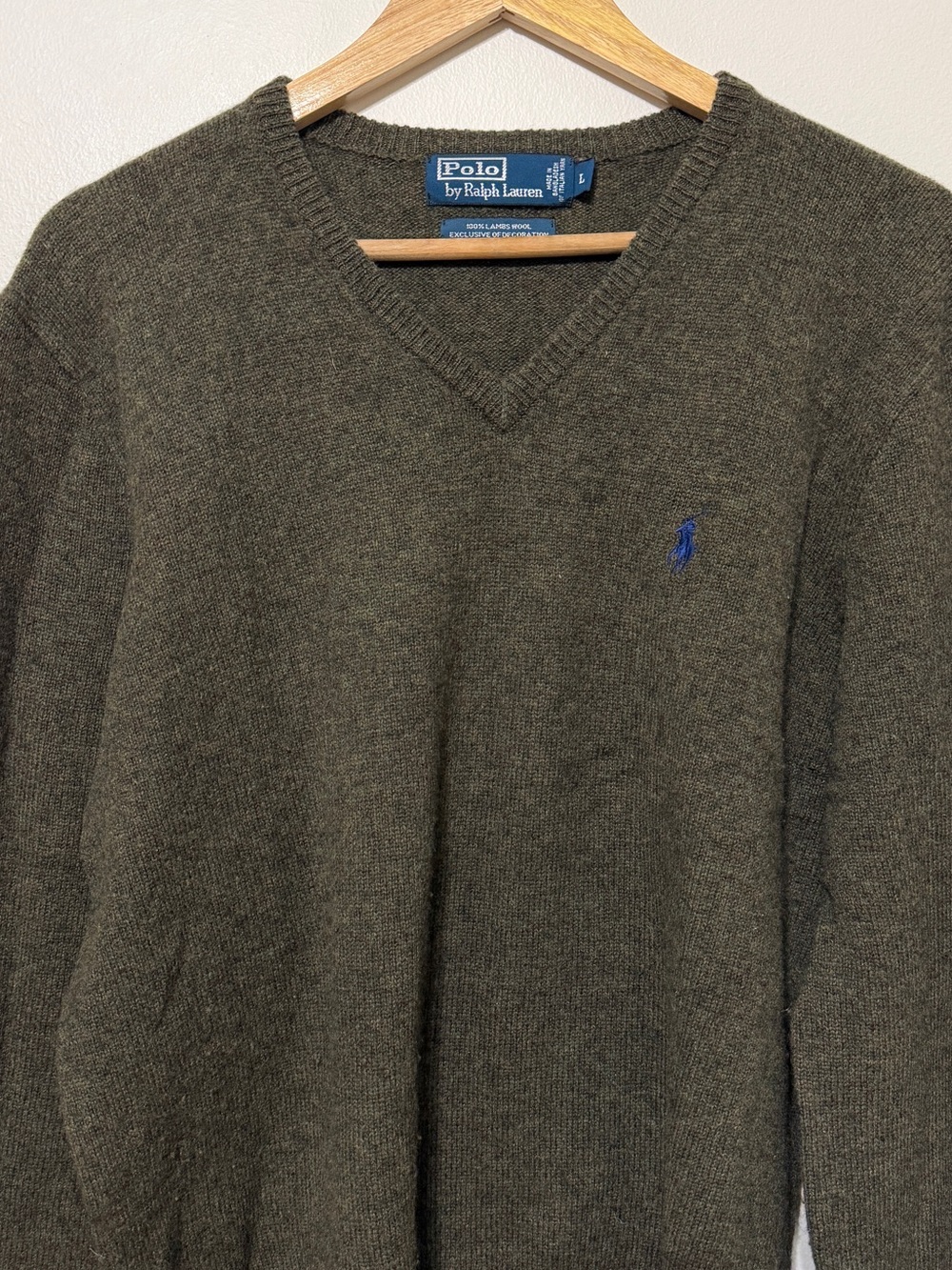 Ralph Lauren Oversized Vintage Wool Sweater Size Medium or Large Green - Picture 4 of 8